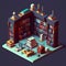 ai generated Isometric Bookshelves in the Library