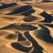 AI generated landscape consisting of sand dunes with scattered patches of greenery