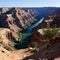 AI generated landscape showcasing a deep canyon with a river flowing through it