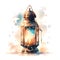 AI Generated Lantern Art Watercolor Painting of Ramadan 1