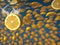 Ai generated lemons bobbing in clear water