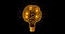 AI generated light bulb in the shape of a brain on dark background with copyspace