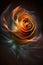 AI generated long exposure image of a rose