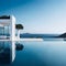 Ai generated a luxurious infinity pool overlooking the mesmerizing ocean view