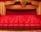 Ai generated luxurious theater with red velvet seats and a sparkling chandelier