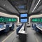 Ai generated a modern control room with advanced technology and multiple screens