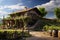 AI generated Old house in the vineyard in Tuscany, Italy