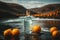 AI generated, Oranges in Tranquil Waters: A Cinematic Environmental Poster