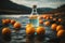 AI generated, Oranges in Tranquil Waters: A Cinematic Environmental Poster