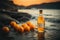 AI generated, Oranges in Tranquil Waters: A Cinematic Environmental Poster