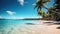 AI Generated Palm Trees and Clear Blue Waters on a Serene Tropical Beach