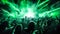 AI Generated Party Time A Fun and Exuberant Photo of a Neon Party with Light Green and Black Outfits