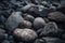 AI generated picture of a grey stones pile close-up