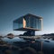 Ai generated a picturesque house perched on a hill with stunning water views