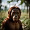 An AI generated portrait of an orangutan