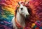 AI-Generated: Rainbow Unicorn Fantasy with rainbow manes