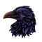 Ai generated raven bird mascot, isolated crow