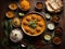 AI generated Savoring South Indian Cuisine, Professional Knolling Photography
