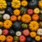 AI generated seamless photo pattern of pumpkin and gourds