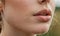 Ai generated Sexy lips. Macro of woman\\\'s face part. Beauty pink lip. Beautiful make-up close-up, passionate lips.