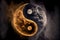 AI generated smoke shaped in life balance symbol yin yang