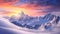 AI Generated Snowy Mountain Sunrise Majestic Winter Landscape