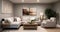 AI generated spacious and well-appointed living room with inviting a cozy and comfortable atmosphere