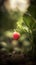 AI generated Strawberry growing in the garden. Selective focus