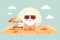 AI-generated Sunny Companion Doll with Sunglasses on the Summer Beach