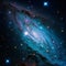 AI generated ultra deep space sky bakground with spiral galaxy