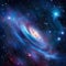 AI generated ultra deep space sky bakground with spiral galaxy