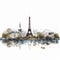 AI generated, vector illustration, vector illustration of Paris, the capital city of France.