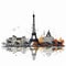AI generated, vector illustration, vector illustration of Paris, the capital city of France.