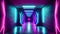 AI generated vibrant hallway illuminated by bright lights