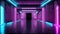 AI generated vibrant hallway illuminated by bright lights
