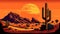 AI generated Wild West desert pixel background