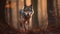 AI generated wolf walking in forest