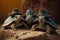 Ai generation of a family of turtles posing for the camera