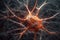 Ai Generative 3d rendering of neuron cell with neurons in brain, nervous system