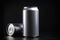 Ai Generative Aluminum can mockup isolated on black background. 3d render illustration