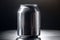 Ai Generative Aluminum can mockup with water drops on a black background