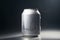 Ai Generative Aluminum can mockup with water drops on a black background