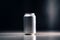 Ai Generative Aluminum can mockup with water drops on a black background