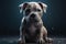 Ai Generative American Staffordshire Terrier puppy, 3d render on dark background