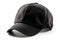 Ai Generative Black baseball cap mockup isolated on white background. Side view. Close up