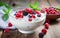 Ai generative. Bowl with healthy yogurt with fresh berries