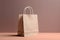 Ai Generative Brown paper shopping bag on pastel background, 3d rendering