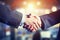 Ai generative. Businessmen handshake, business meeting and partnership concept