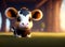 Ai Generative Cheerful and Playful Cow Cartoon Character