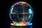 Ai Generative Crystal ball on a black background. 3d rendering, 3d illustration
